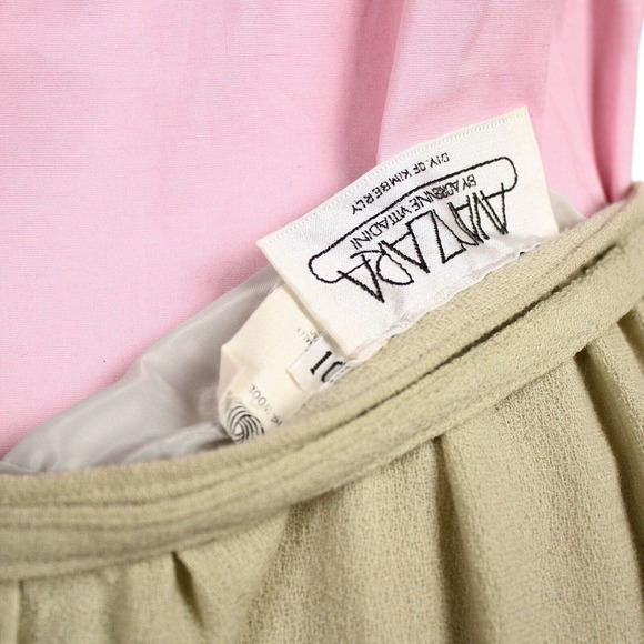 Vintage 70s Avanzara by Adrienne Vittadini Skirt Pale Green Wool 10 W28 -Hey Viv - Picture 6 of 7